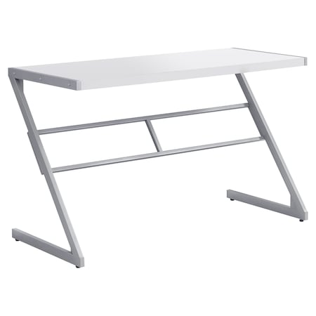 Monarch Specialties Computer Desk, Home Office, Laptop, 48"L, Work, Metal, Laminate, White, Grey, Contemporary, Modern I 7372
